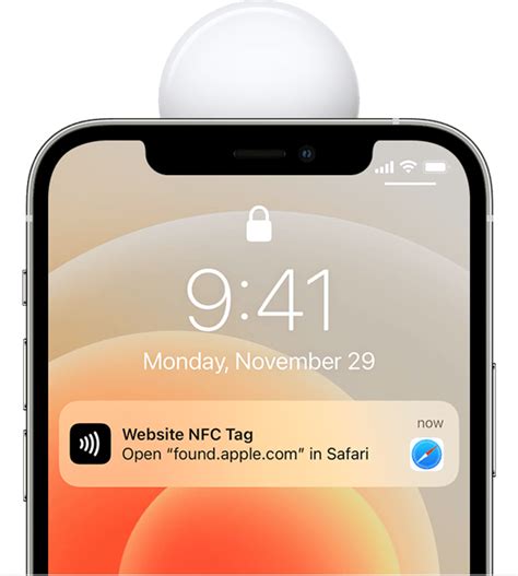 website nfc tag notification found.apple.com|where is nfc on iphone.